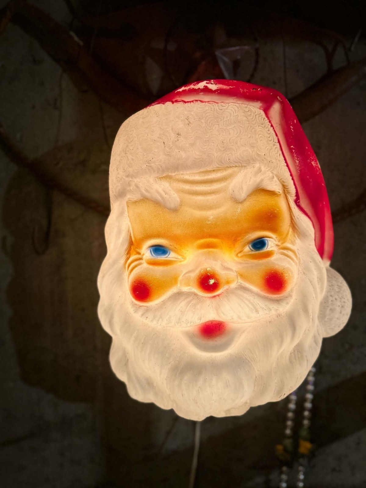 Vintage 1968 Empire Blow Mold Lighted Santa Claus Head Face 17” Christmas Décor Vintage 1968 Empire Blow Mold Lighted Santa Claus Head Face 17” Christmas Décor
