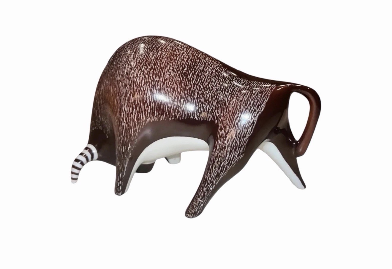 Rare Mid Century Cmielow Poland Porcelain Fighting Bull Naruszewicz MCM