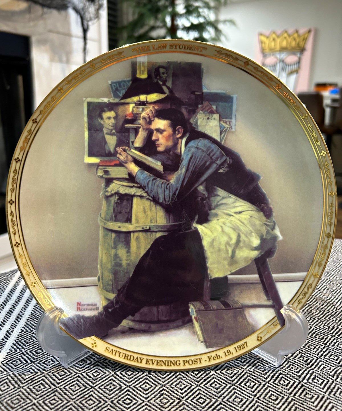 Norman Rockwell The Law Student Plate #96/25000 Islandia 1927 Saturday Evening P