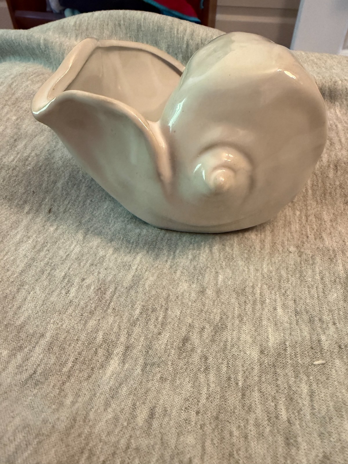 Ivory Ceramic Conch Shell Succulent Planter - Nautical Shell Decor Ocean