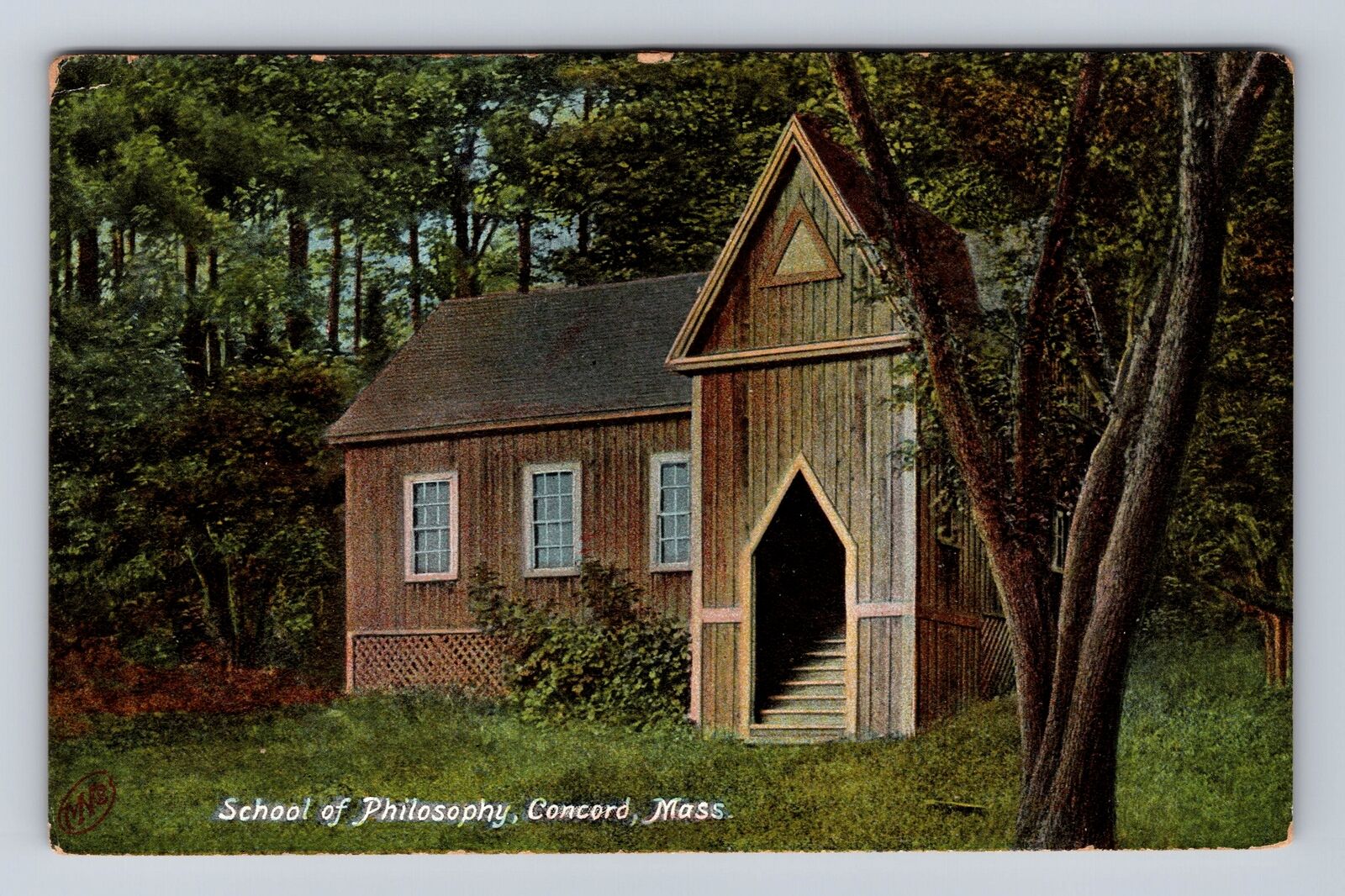 Concord MA-Massachusetts, School of Philosophy, Antique, Vintage Postcard