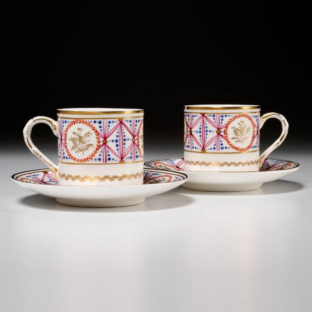 Tiffany & Co Le Tallec Private Stock Porcelain Coffee Cup & Saucer Pair *READ*