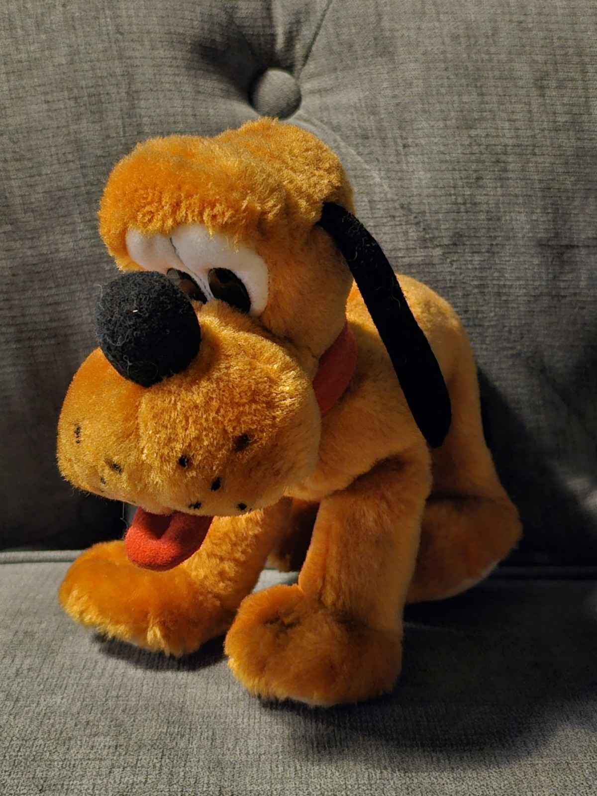 Vintage Disney Pluto Dog Plush 1984 Dog Applause Company Orange-Yellow 