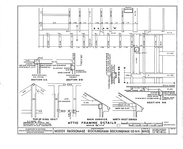 Photo:Rockingham New Hampshire Moody Parsonage 1900s HABS House Plans