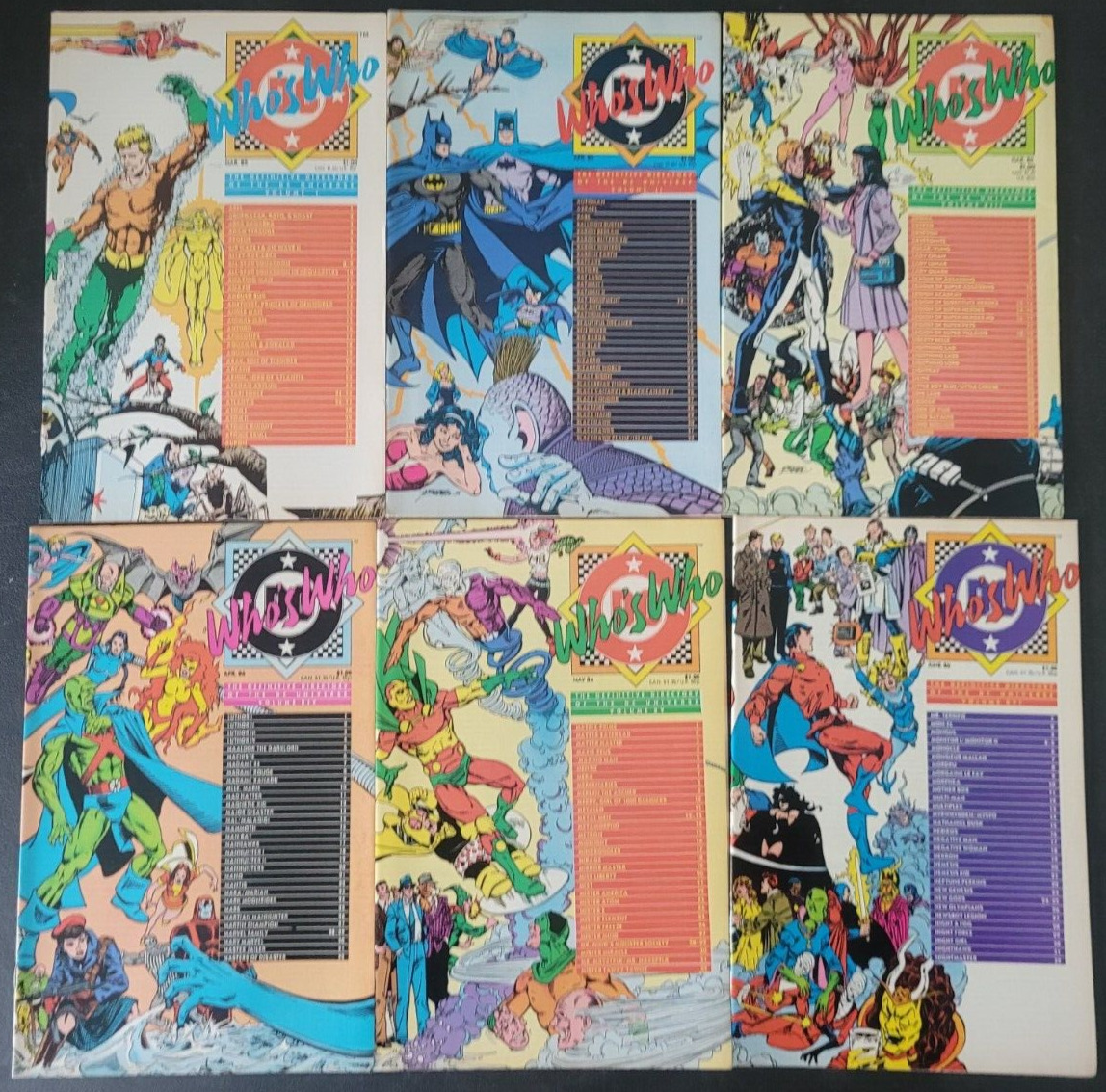 WHO\'S WHO IN THE DC UNIVERSE SET OF 13 ISSUES (1985) DC COMICS HANDBOOK INDEX
