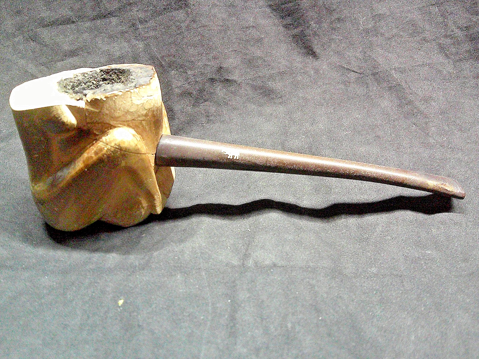 ✔️ VINTAGE HEAVY SMOKED KIKO FIGURED MEERSCHAUM PIPE BOXED