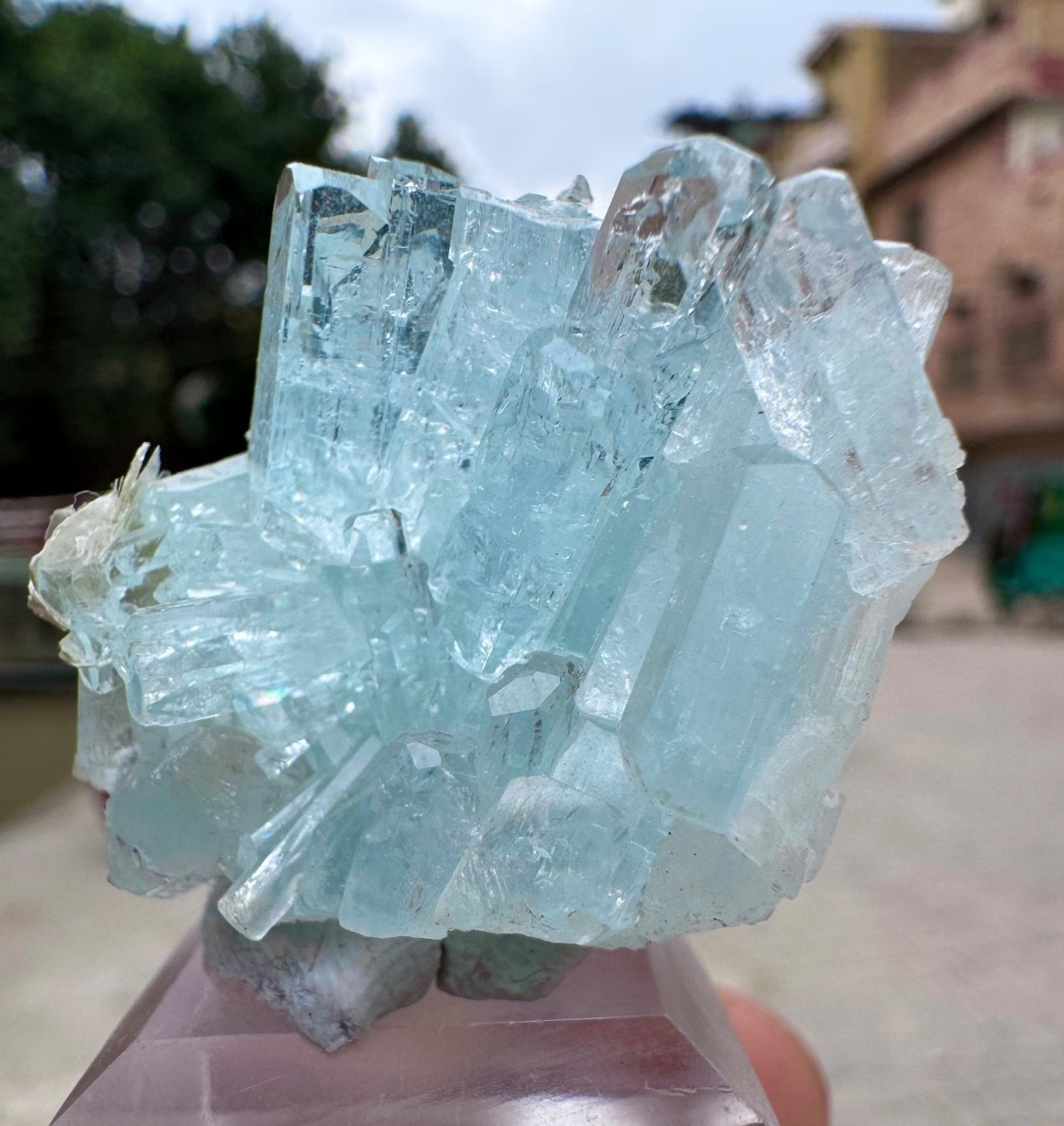 140 Carats Aquamarine Crystal Cluster With Muscovite Specimen@ Mineral Specimens