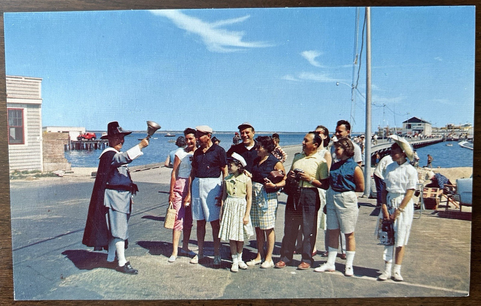 PROVINCETOWN MA MASS~Town Crier & Group of Tourists~Cape Cod~1960's