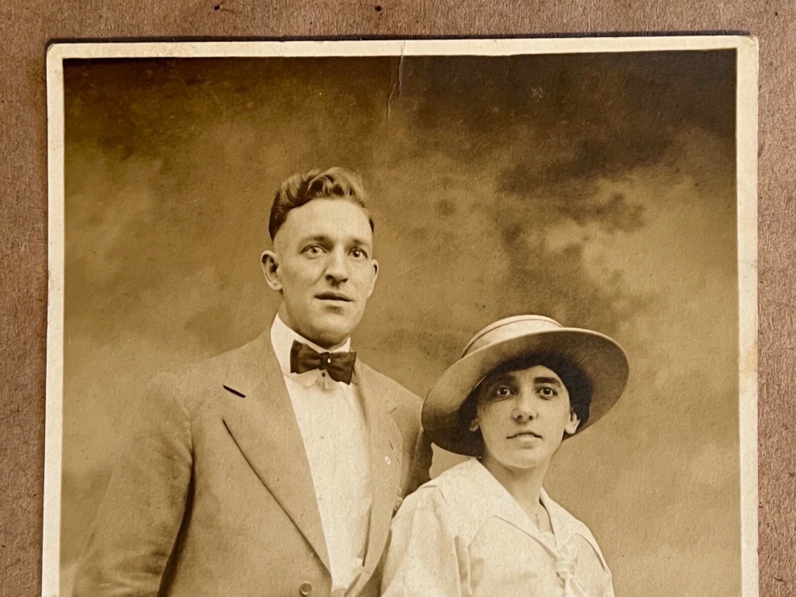 RPPC Atlantic City Lovely Couple New Jersey Antique Real Photo Postcard c1920