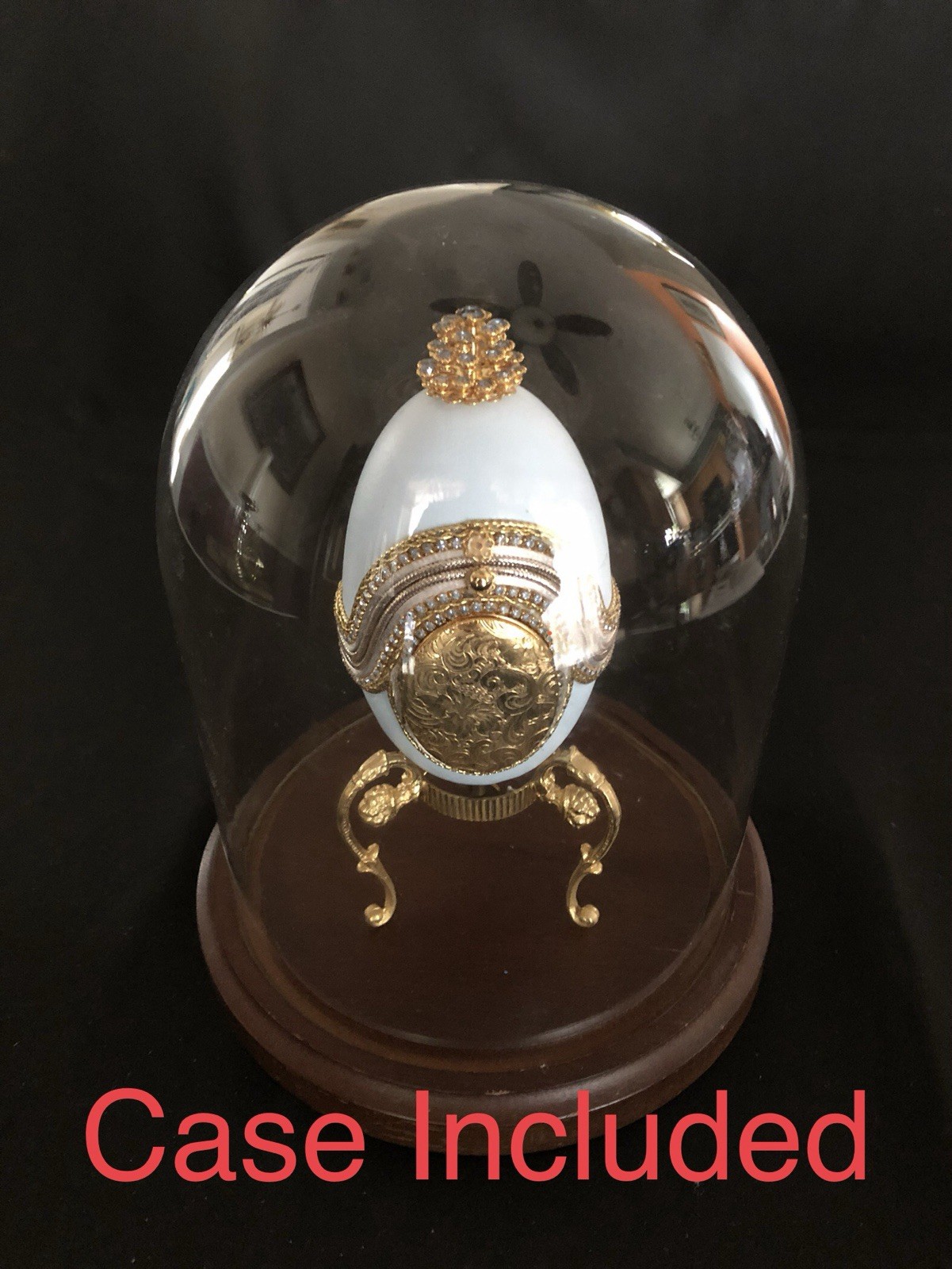 Fabergé-style jeweled egg music box