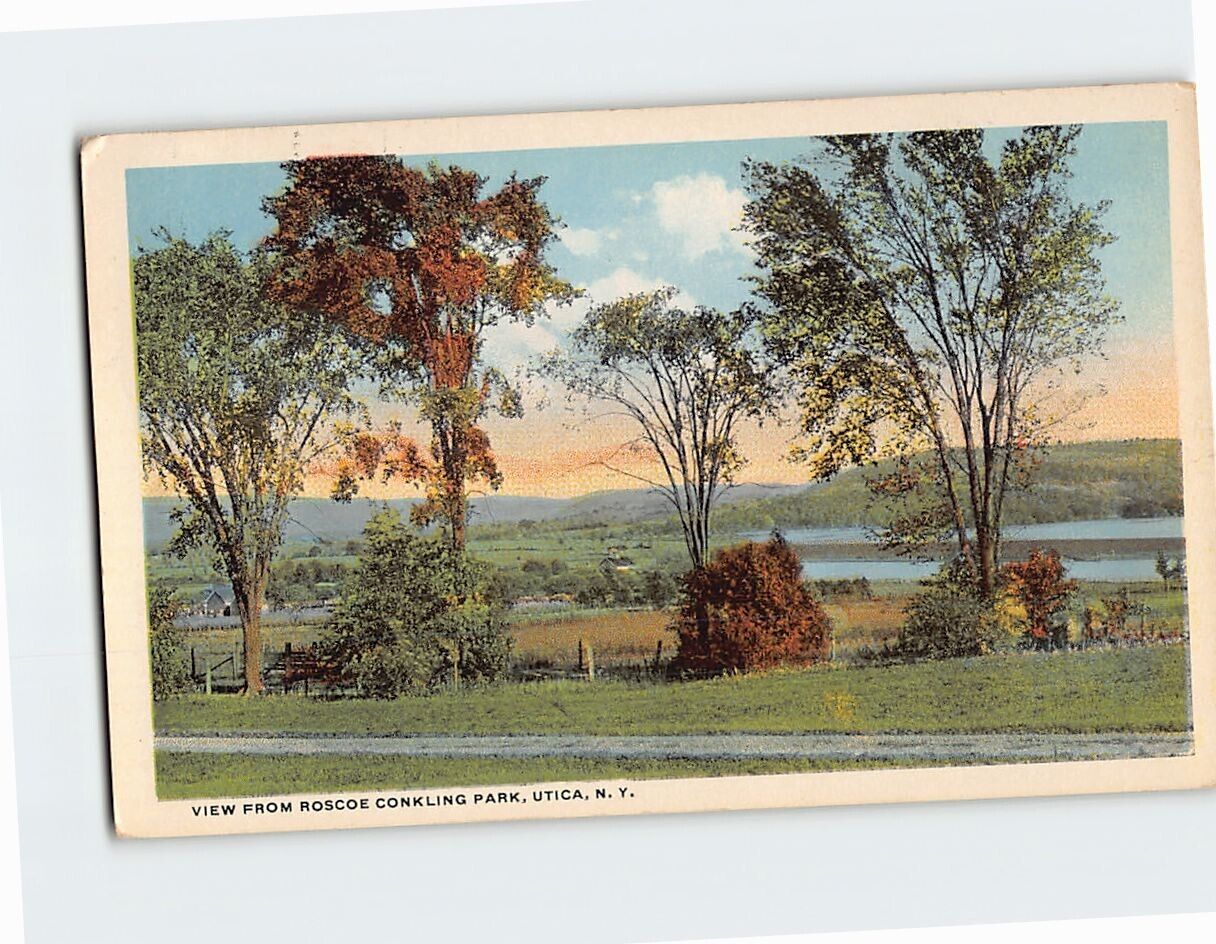 Postcard View from Roscoe Conkling Park Utica New York USA