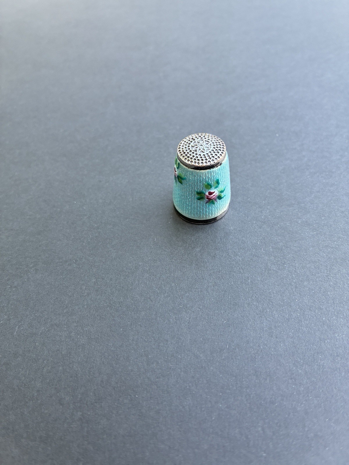 VINTAGE Guilloche Enamel STERLING SILVER Thimble VINTAGE Guilloche Enamel STERLING SILVER Thimble