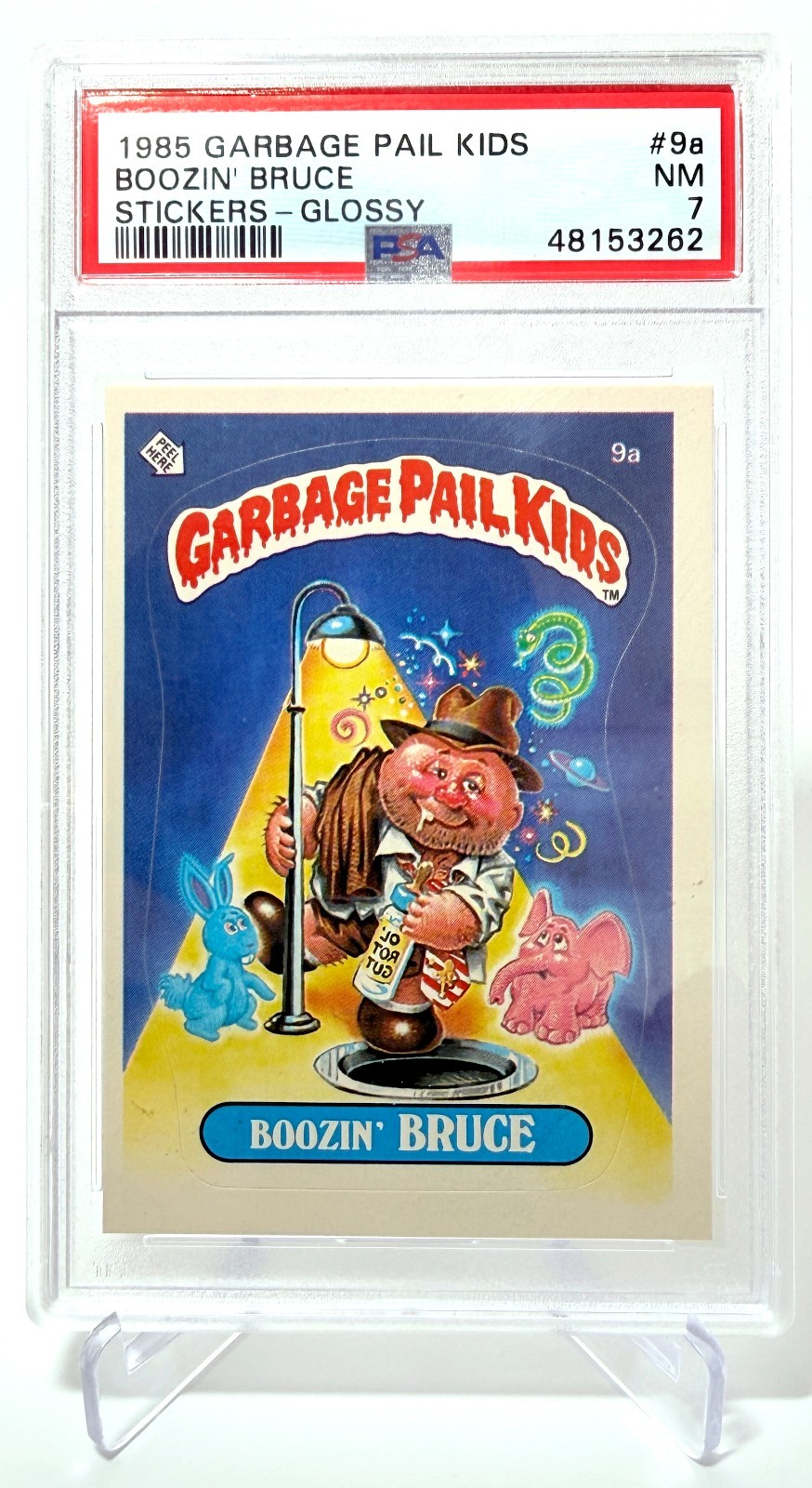 1985 Topps Garbage Pail Kids Series 1 - #9a Boozin\' Bruce - PSA 7 NM
