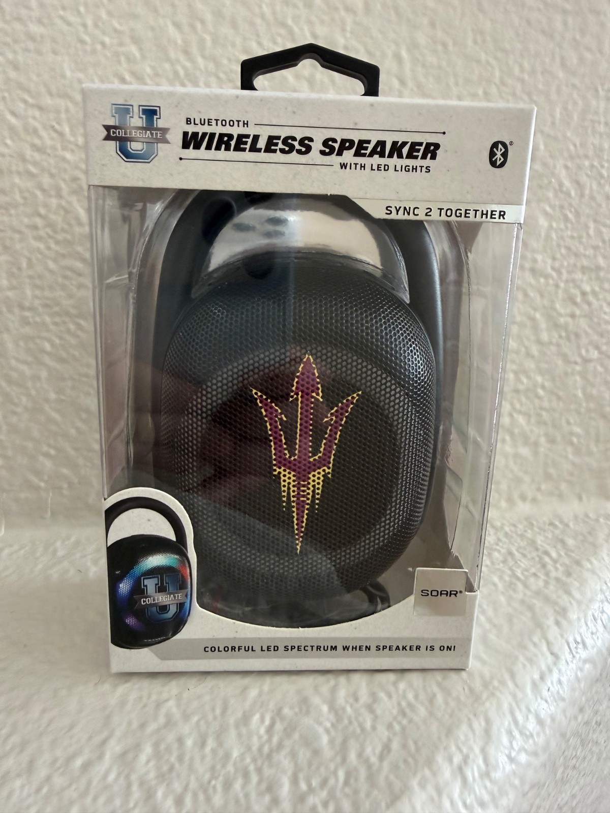 Arizona State ASU SOAR Bluetooth Wireless Speaker w/ LED Lights FM Radio New