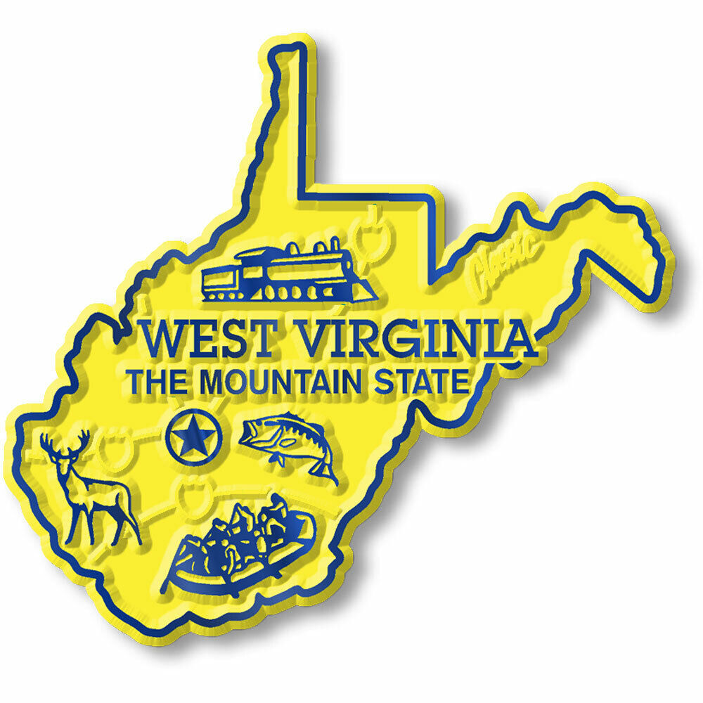 West Virginia Small State Magnet by Classic Magnets, 2.6\