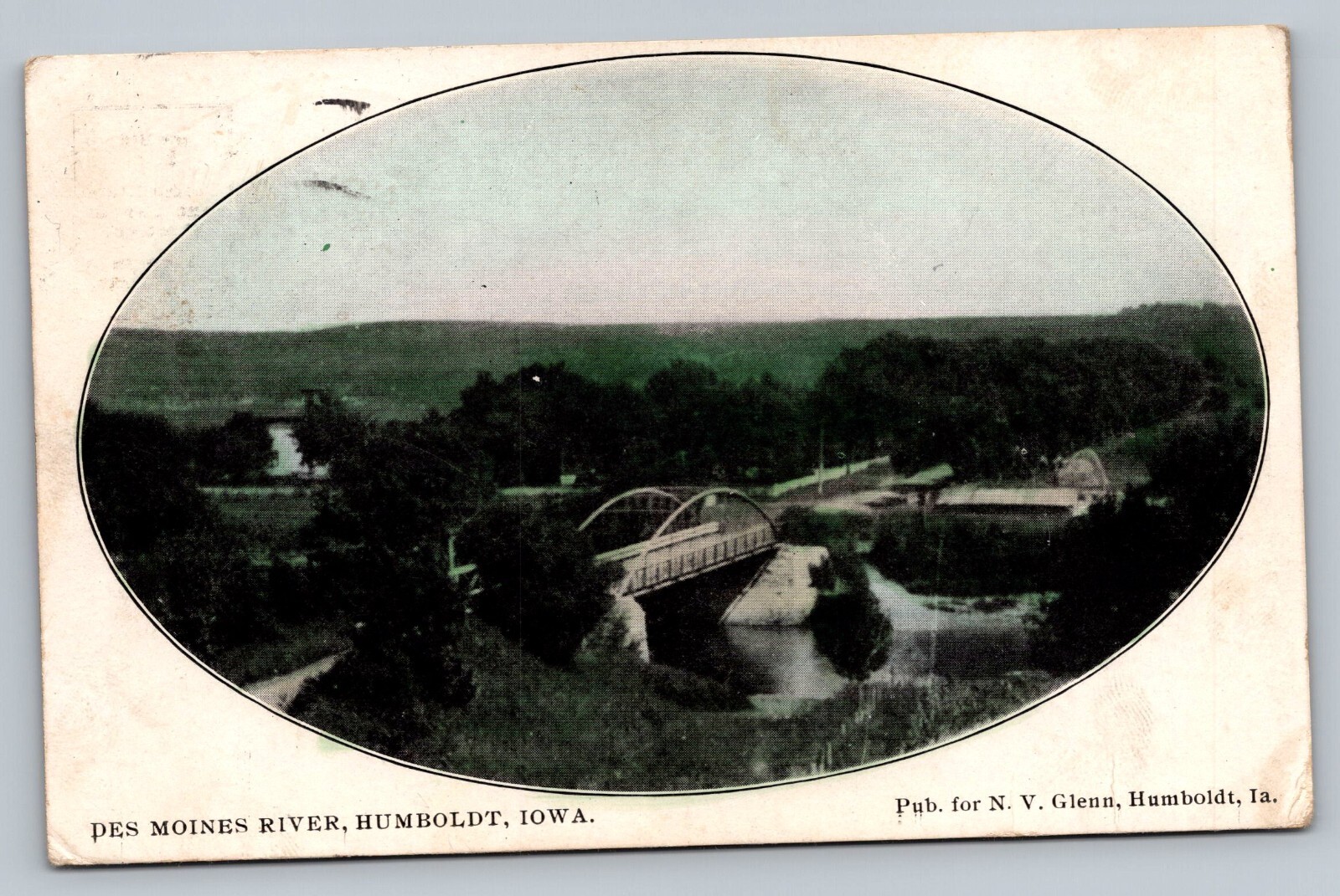 1908 Des Moines River Humboldt Iowa Posted Divided Back Vintage Postcard