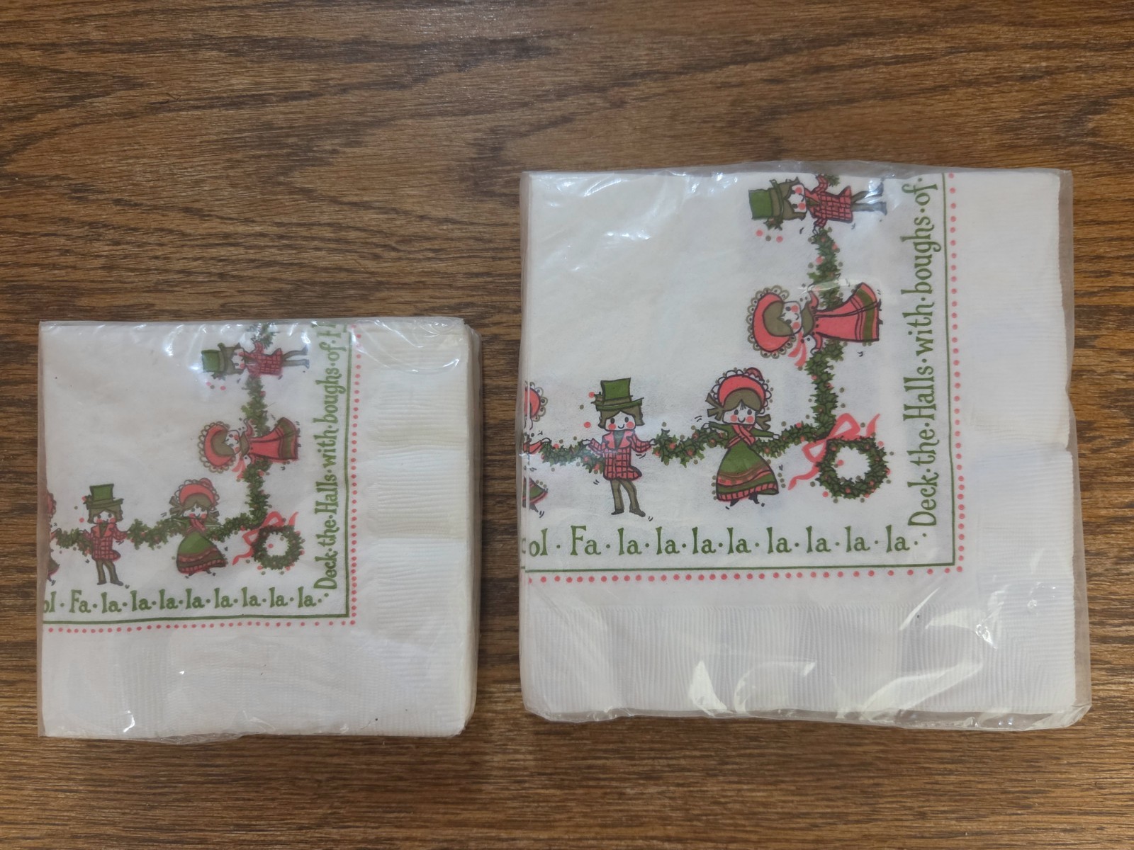 New Vintage 1960s Ambassador Hallmark Paper Cocktail Napkins Christmas Carolers