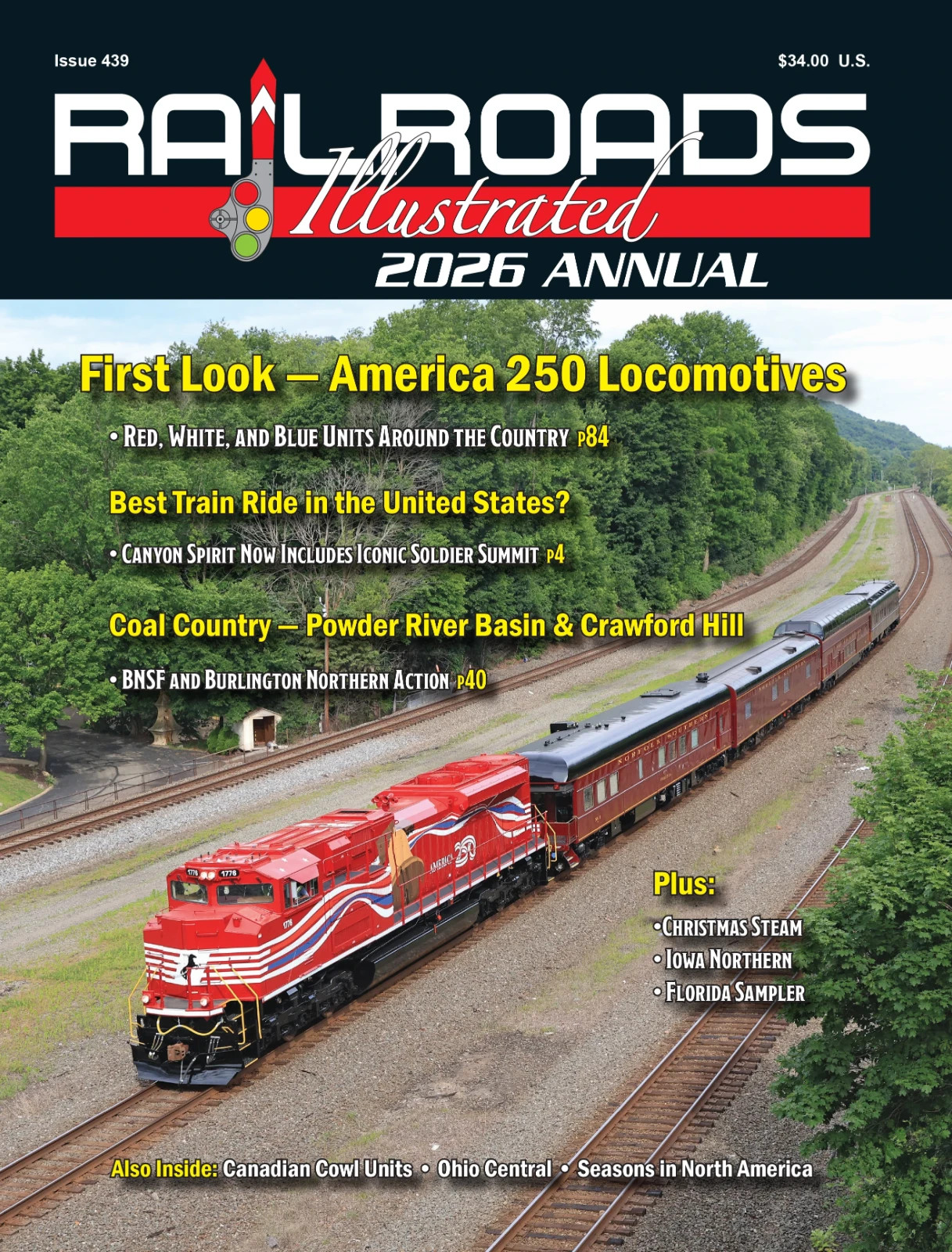 RAILROADS ILLUSTRATED 2026 ANNUAL: Best Train Ride in USA? - (BRAND NEW BOOK)