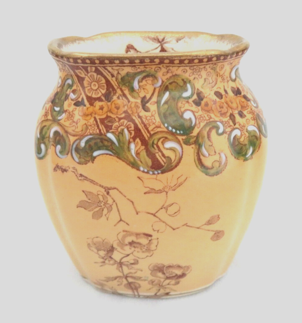 Antique 19th C English Doulton Burslem WARWICK Aesthetic Art Pottery Vase