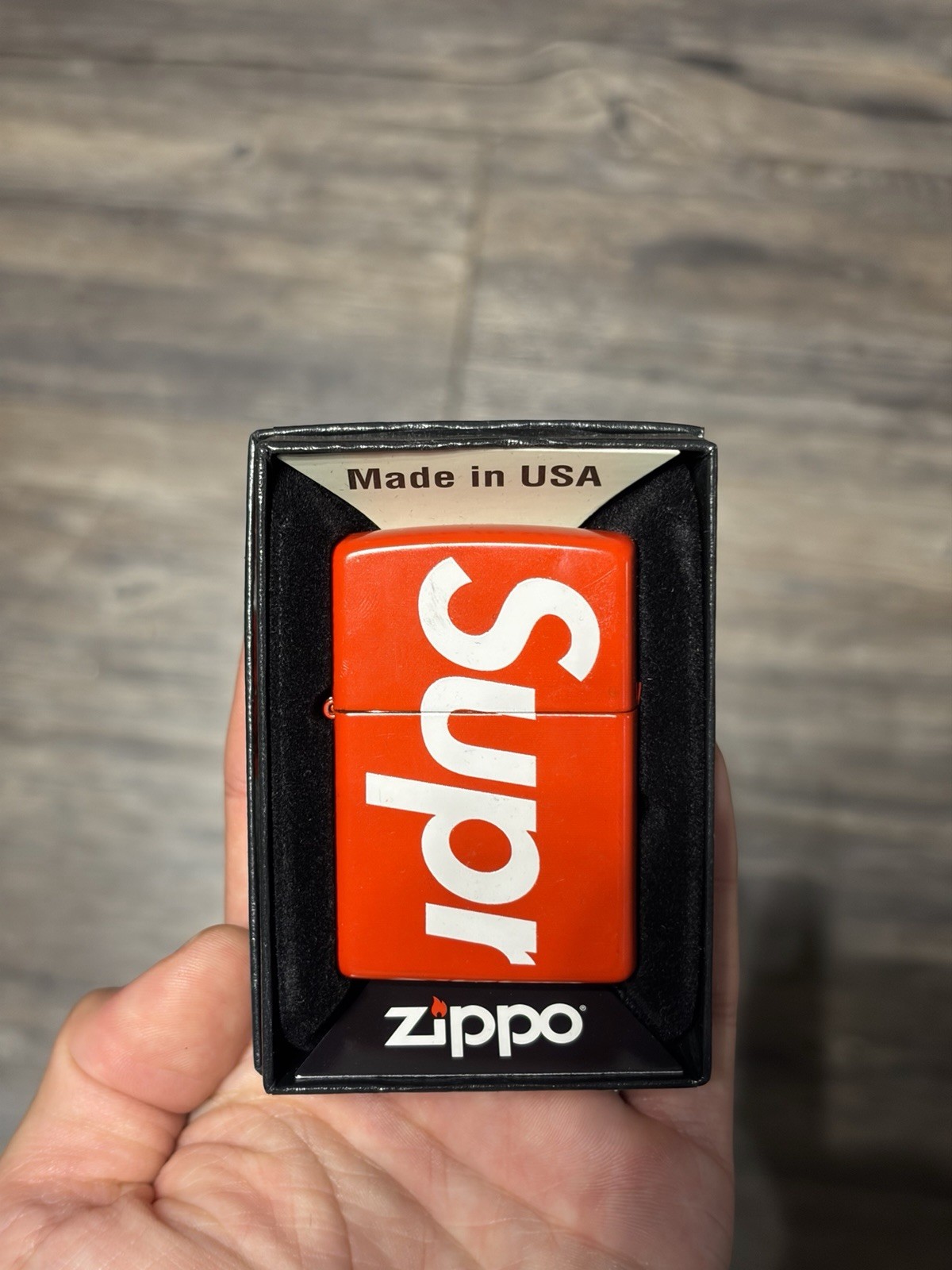 Zippo Lighter Supreme Logo Red White SS21 SS22 Made in USA BRAND NEW