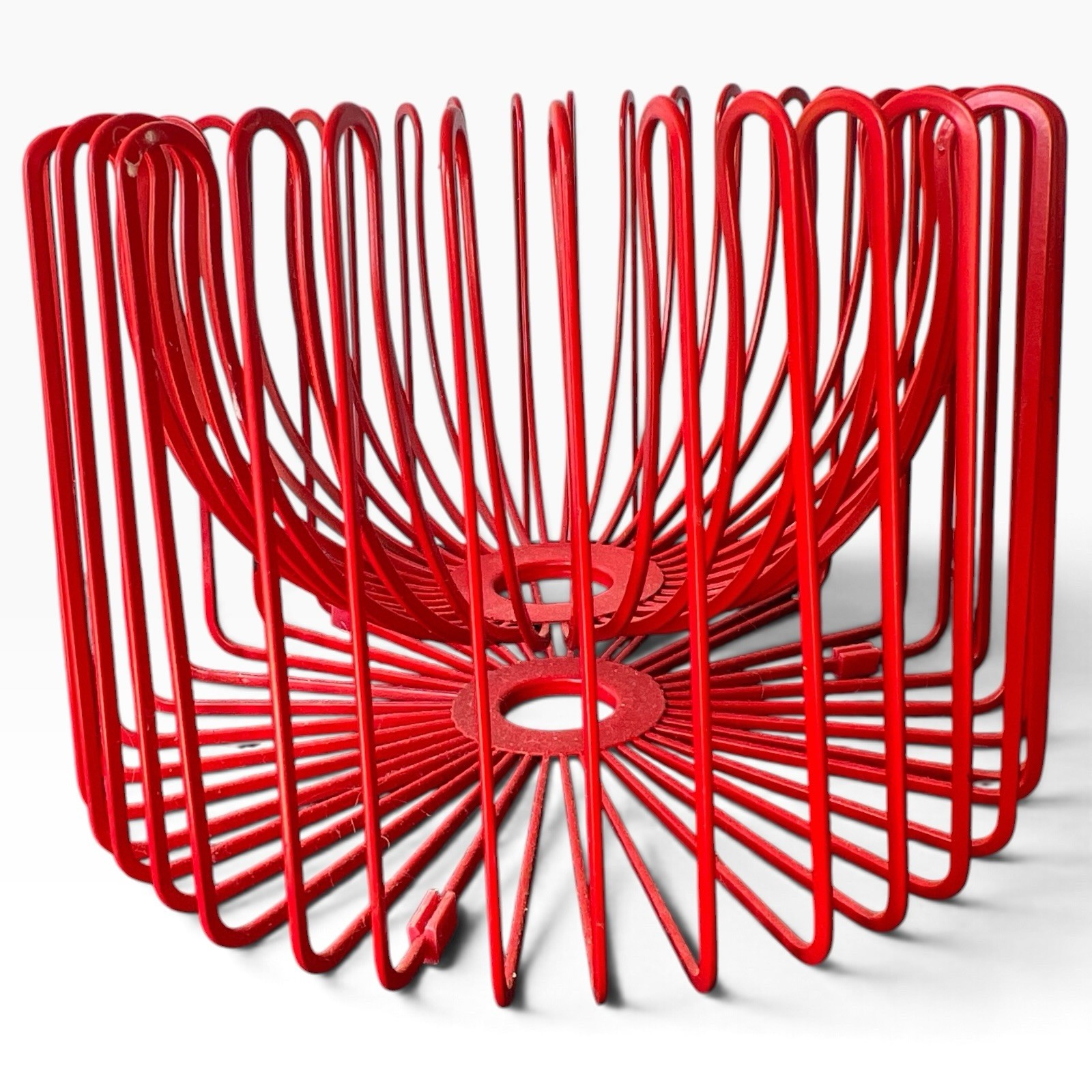 Vintage Ikea Trådig Fruit Basket – Ehlen Johansson Red Wire Bowl 1990s