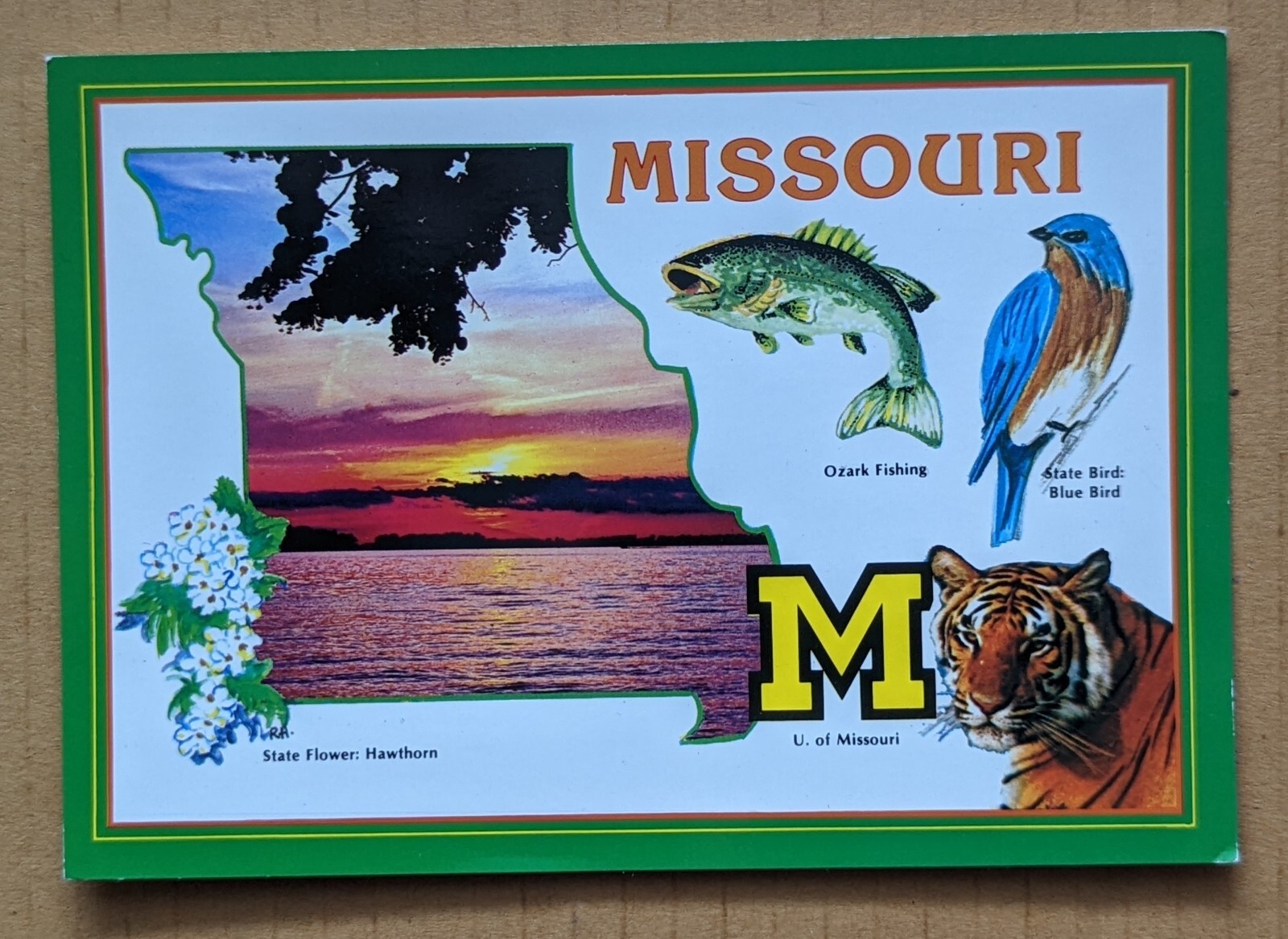 Postcard MO: Missouri -Show Me State, Map