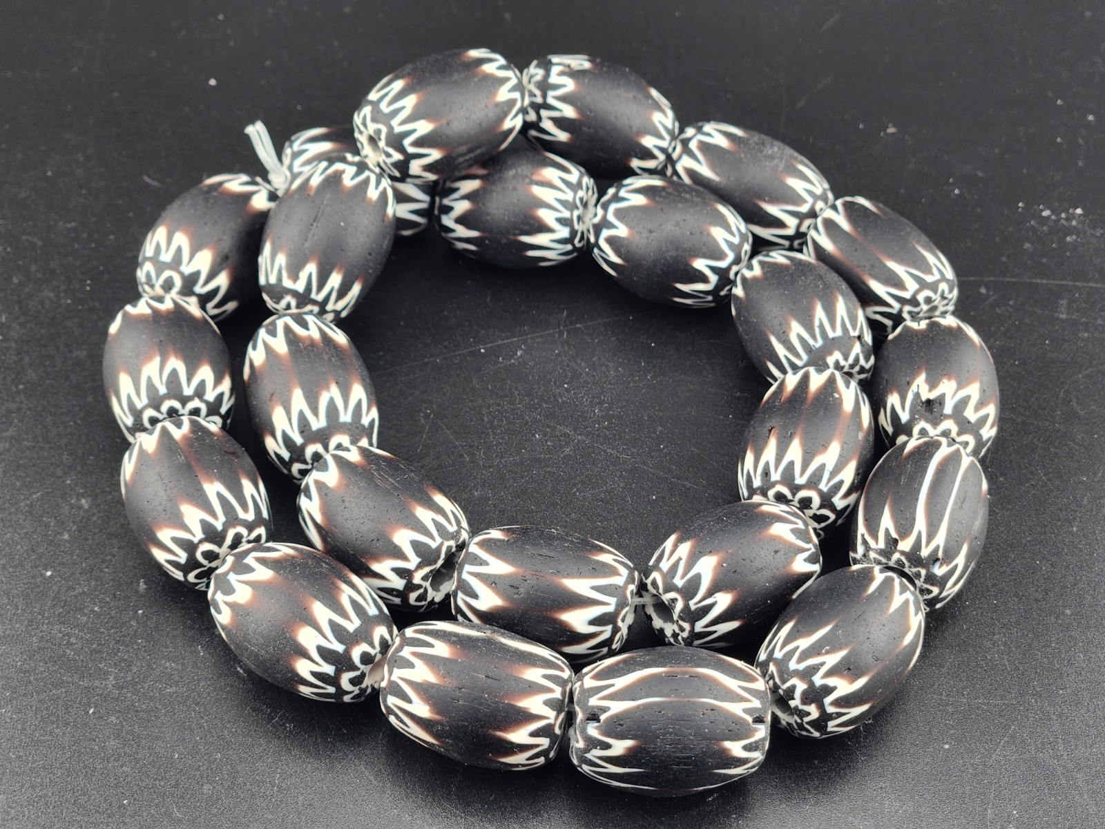 vintage ventian style african chevron beads 18mm beutifull beads