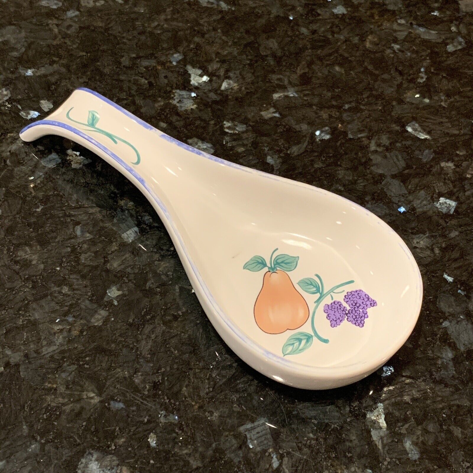 Vintage Princess House orchard medley ceramic spoon rest #249