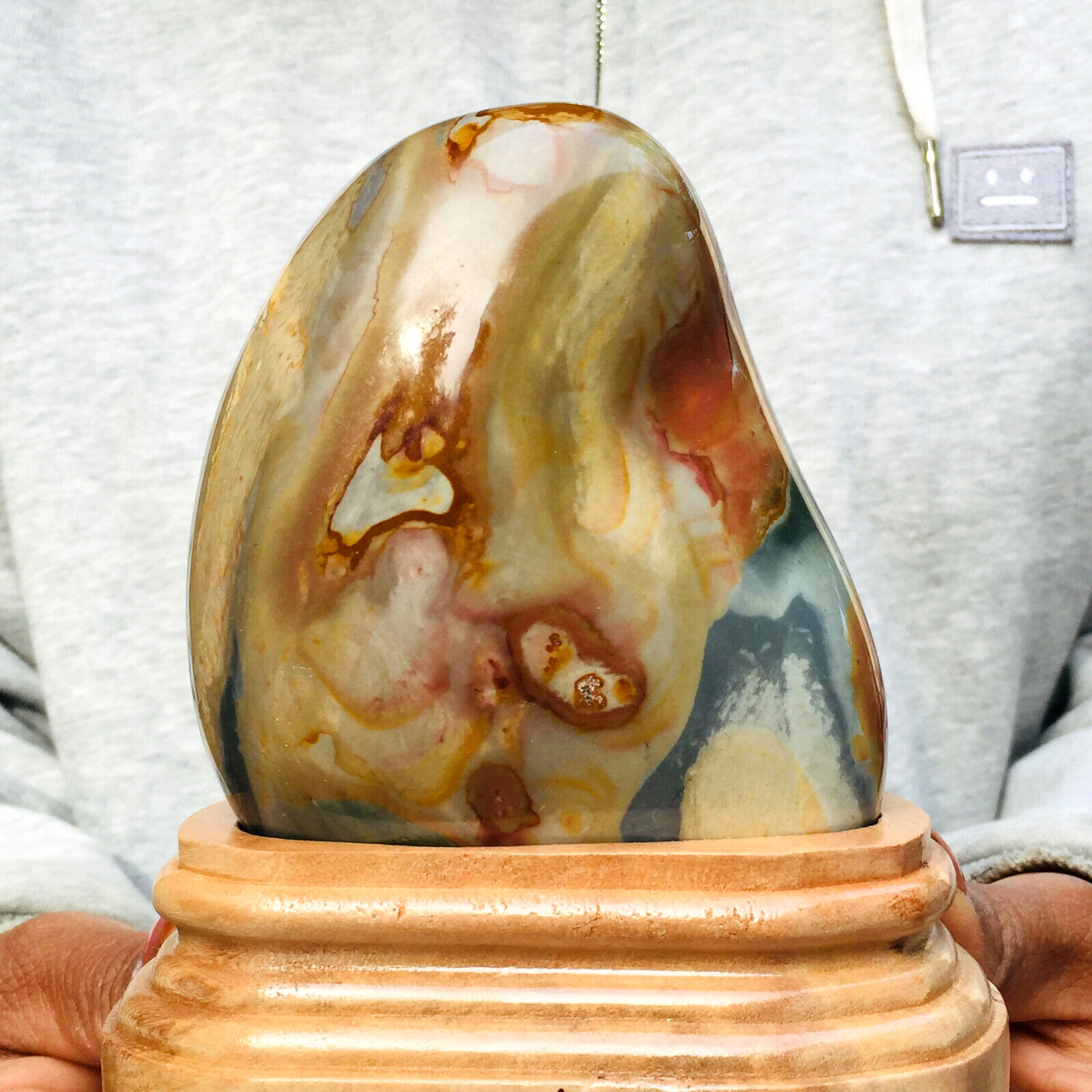 1077g Large Polychrome Ocean Landscape Jasper Stone Mineral Display Specimen