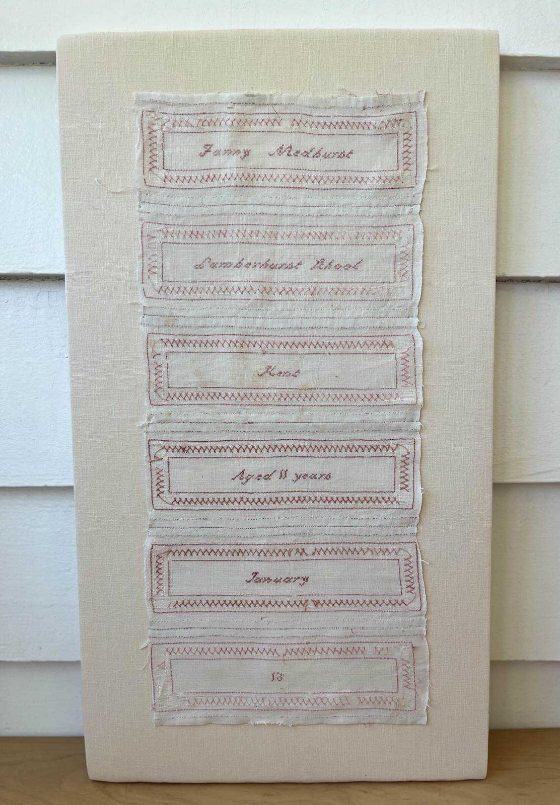 Antique 1844 Schoolgirl Sampler – Fanny Medhurst, Lamberhurst Kent - Framed