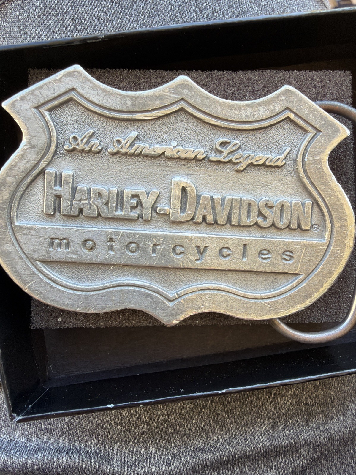 2001 Harley-Davidson An American Legend Belt Buckle Franklin Mint w/ Case 