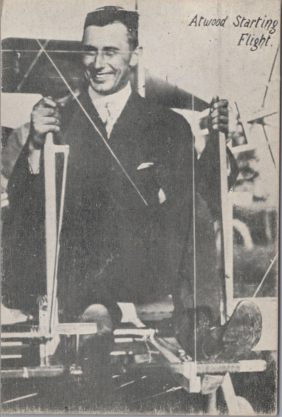 Harry Atwood Starting Flight Early Aviation Postcard c1911 Pioneer