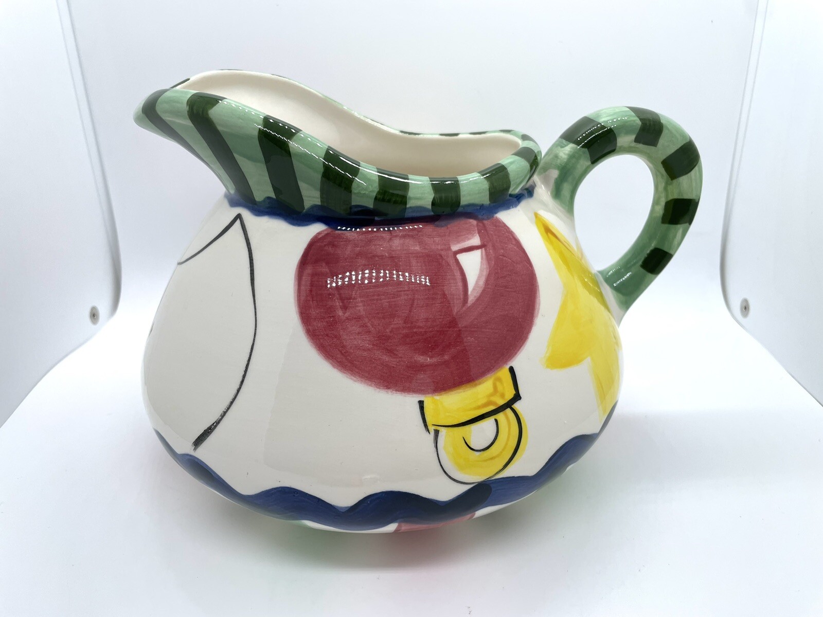 VICKI CARROLL Tis The Season Santa Ornaments Christmas Pitcher Handpainted