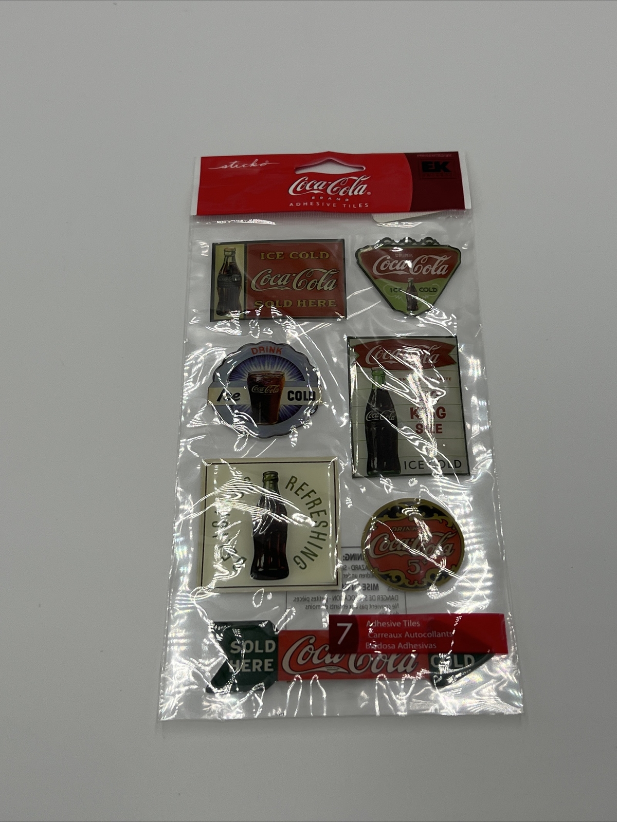 Vintage, Coca-Cola Adhesive Tiles, Set of 7 SEALED