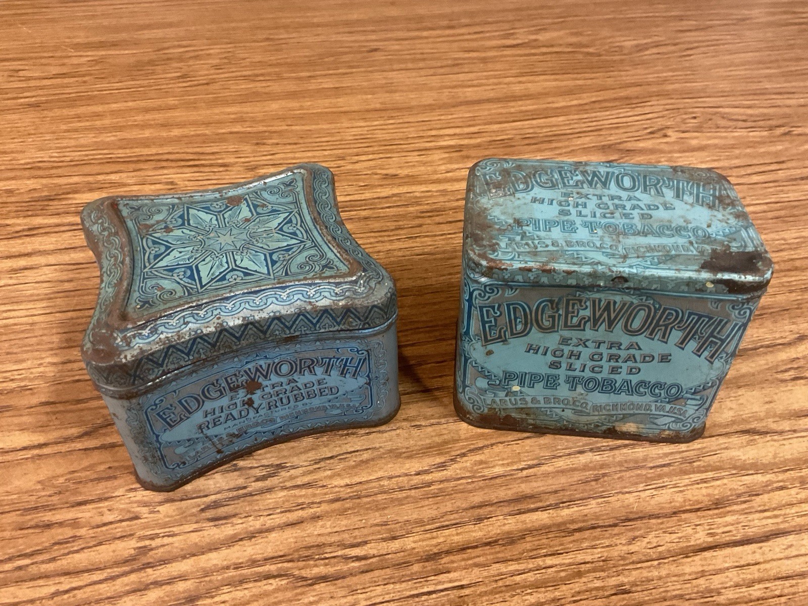 (2) Vintage Edgeworth Extra High Grade Tobacco - Empty Tobacco Tins - $8.50 