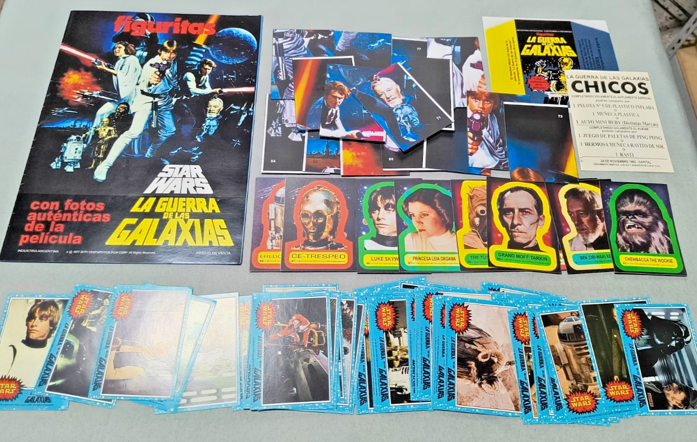 Rare RP Reissue from 1977 Star Wars Argentina Stani Blue Borders Album + Cards