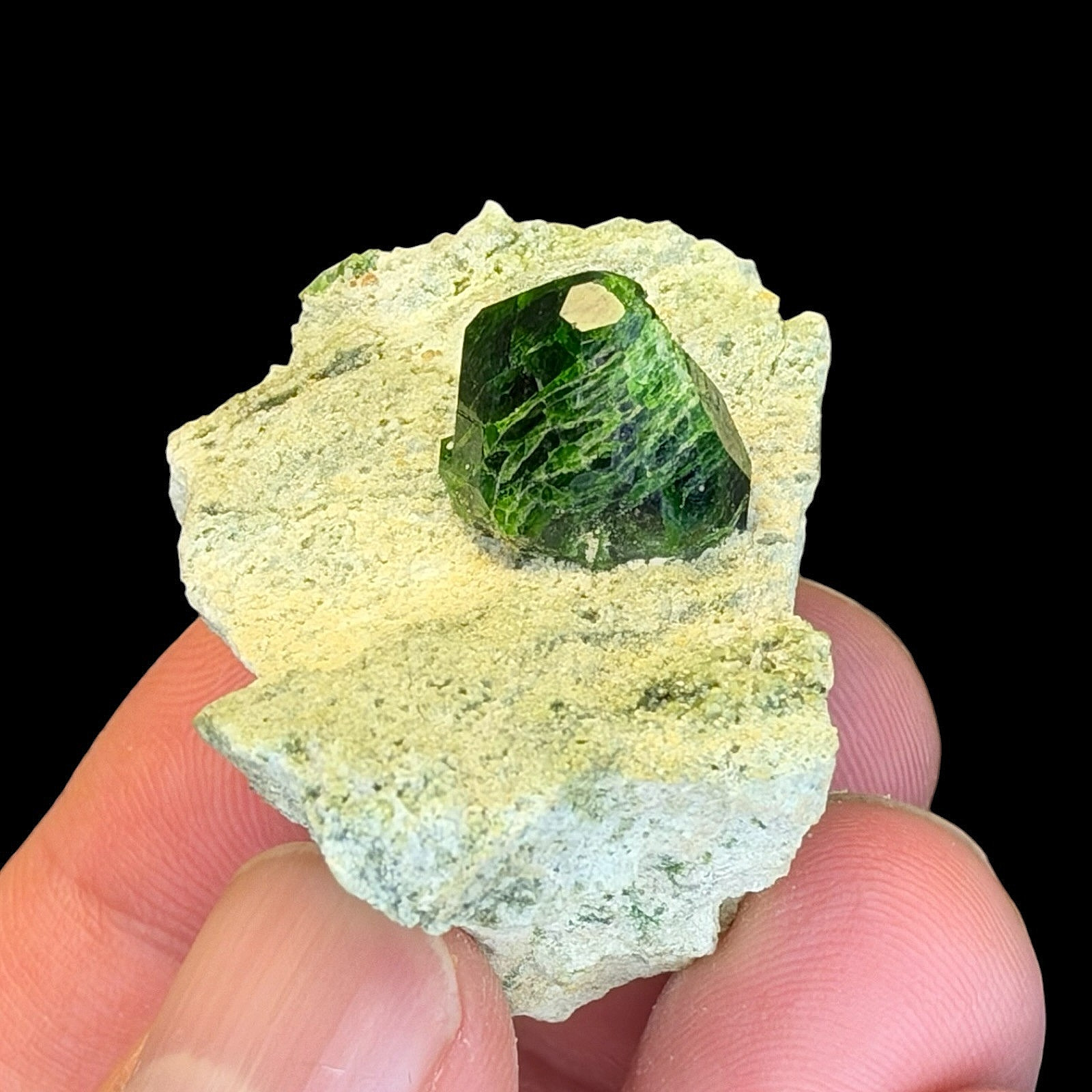 Natural Demantoid Garnet Crystal Cluster on Matrix, Andradite Mineral Specimen