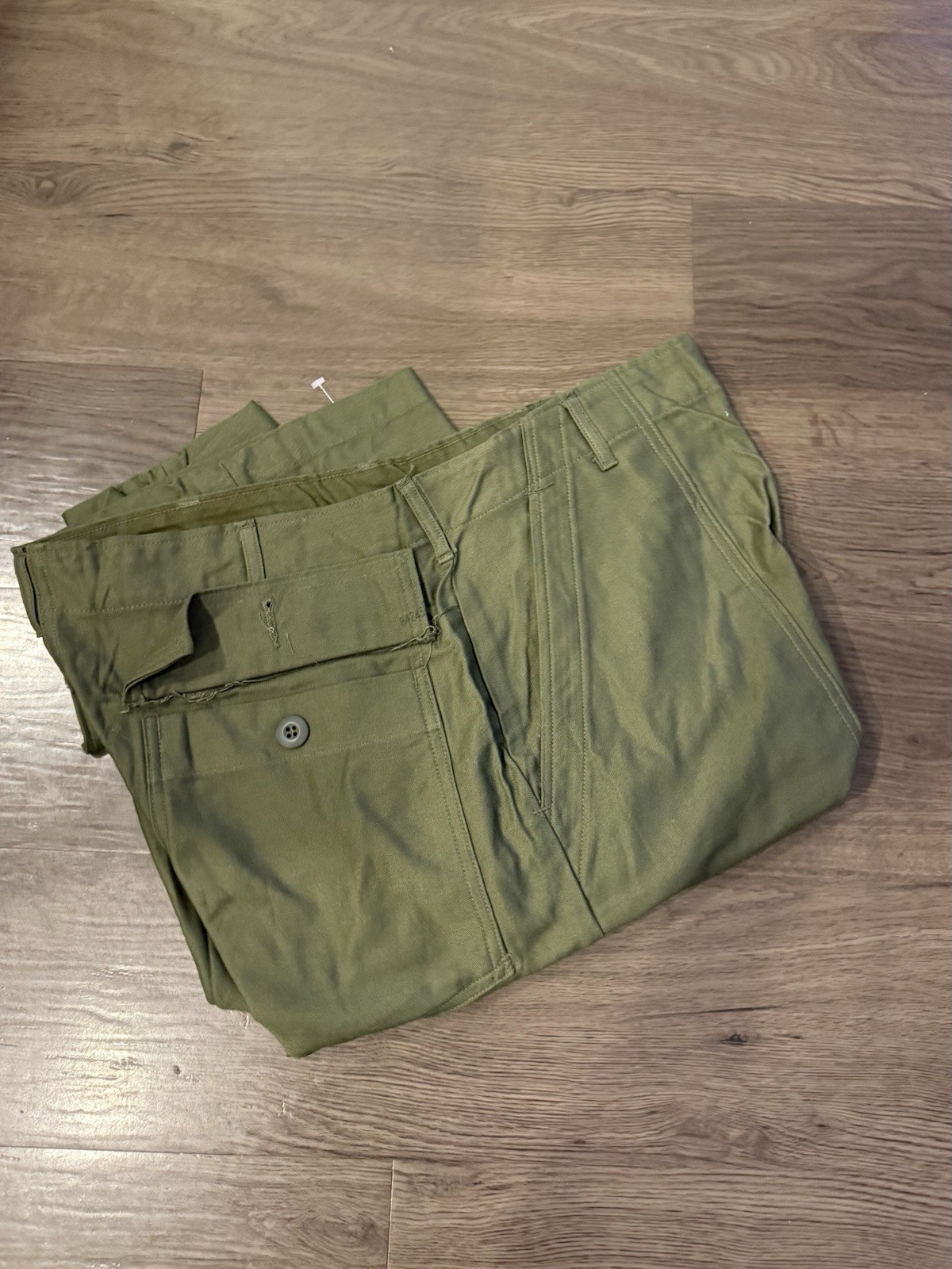 VTG 70s OG-107 Fatigue Sateen Pants 36x35 Mint Deadstock