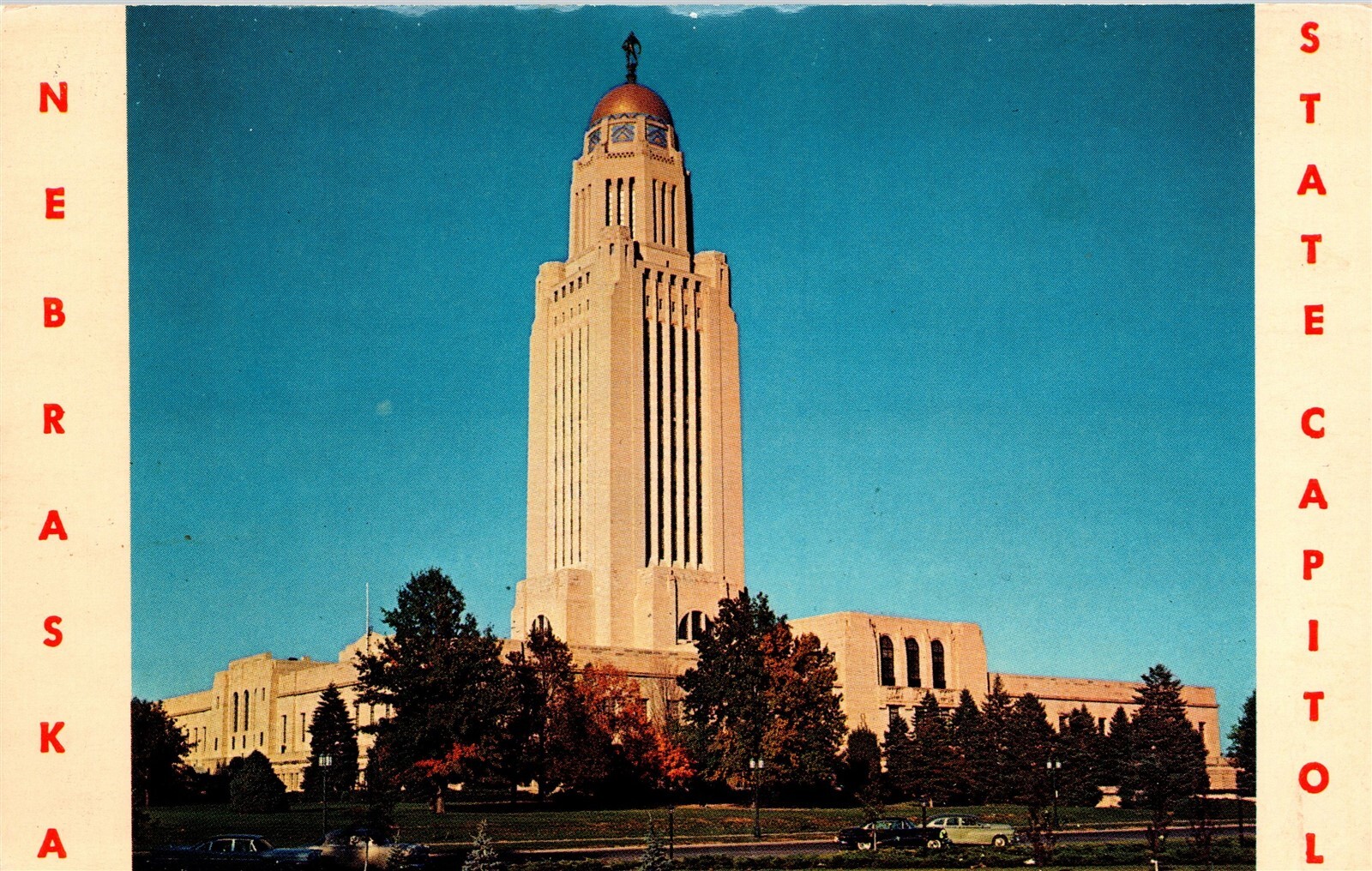 Lincoln Nebraska State Capitol Building Vtg NE Postcard View Unused