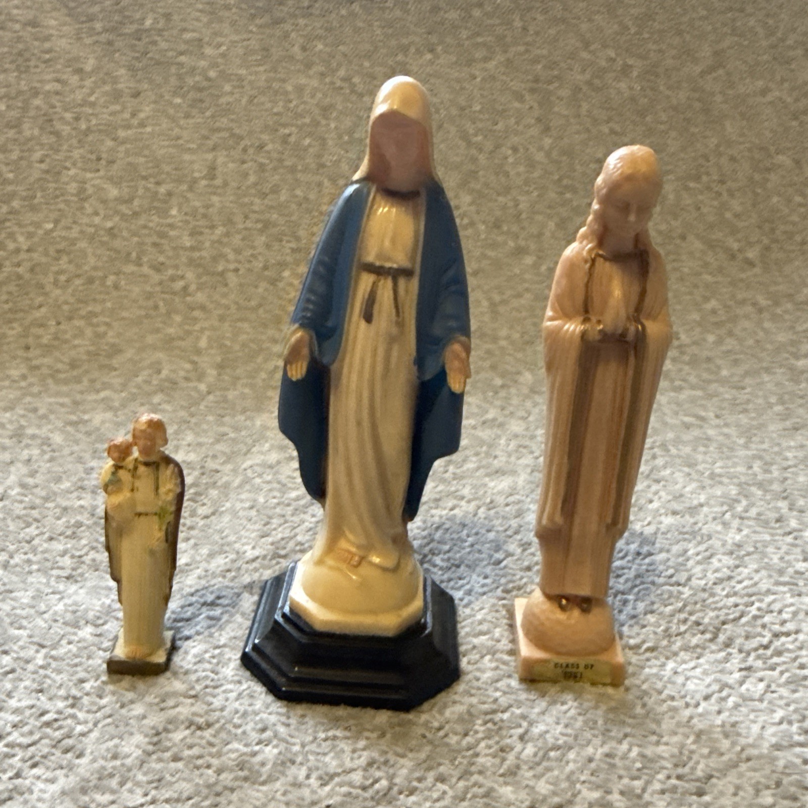 3 Vintage Religious Figures Madonna Virgin Mary