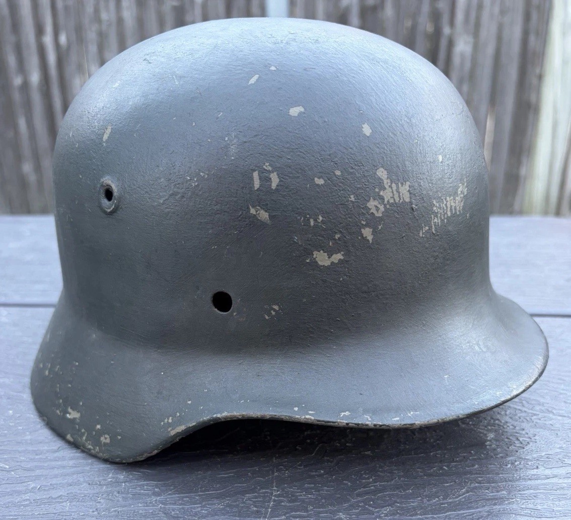 Original WWII WW2 German M40 Steel Helmet EF62 ( No Liner or Chinstrap )