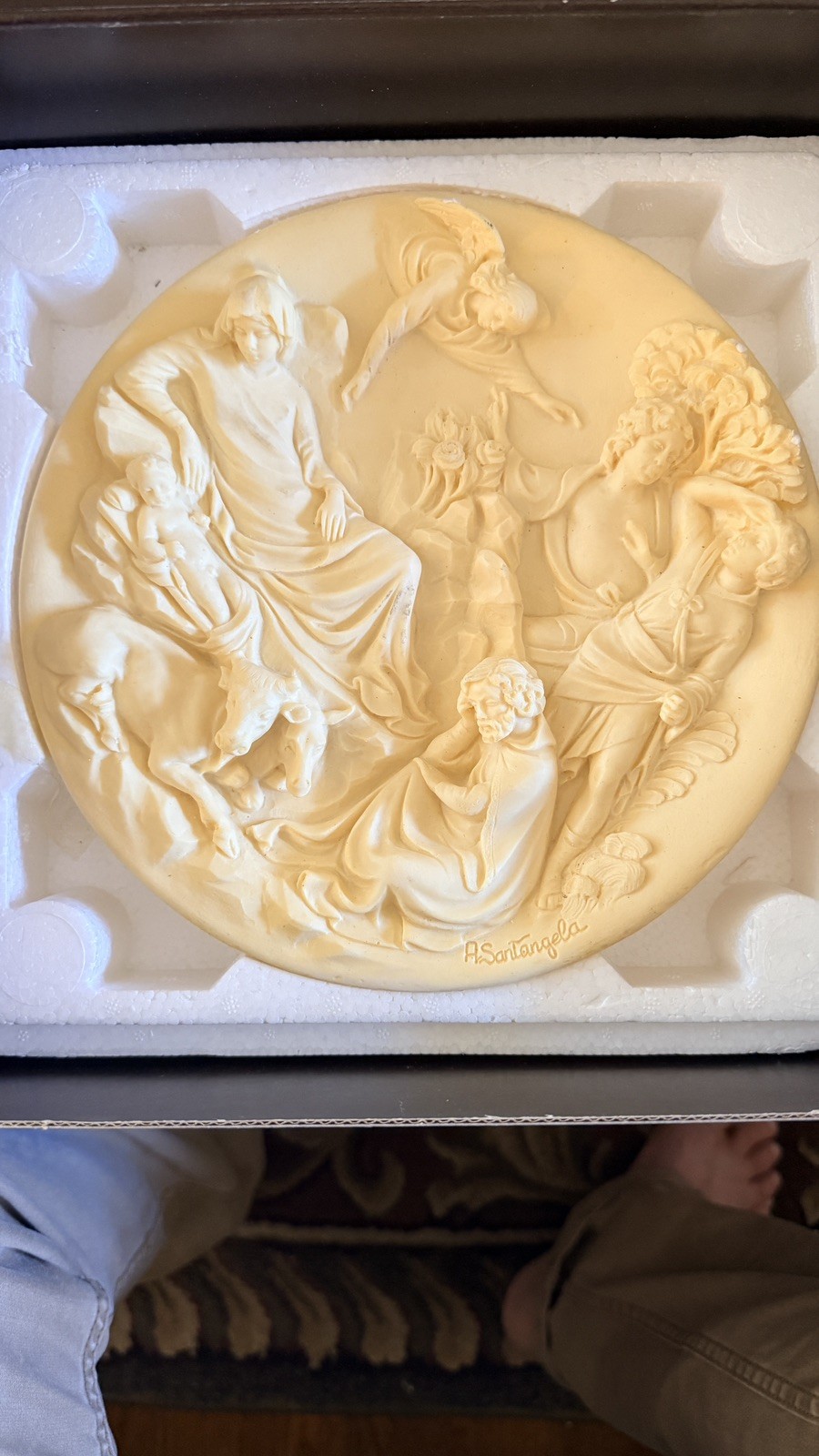Vintage 1987 Studio Dante Volteradici Christ Entry Jerusalem Alabaster Plate 8.5