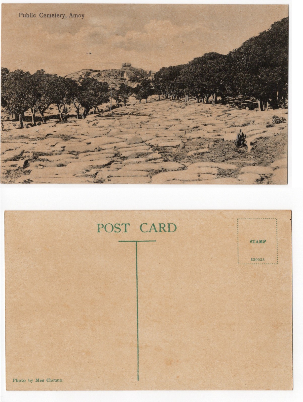Antique Public Cemetery Amoy China Xiamen Mee Cheung Photo Postcard c1905-1915 Antique Public Cemetery Amoy China Xiamen Mee Cheung Photo Postcard c1905-1915