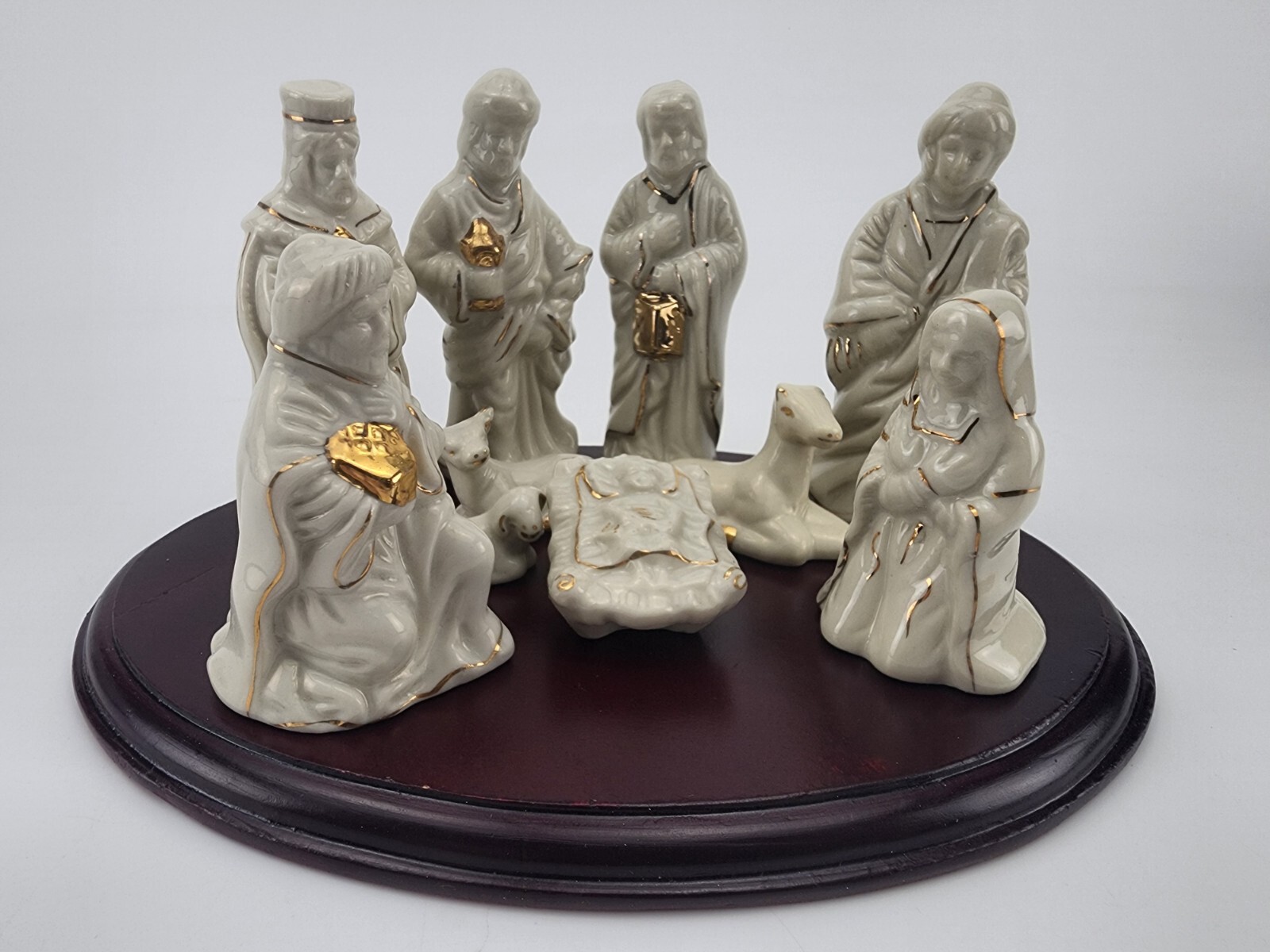 Crown Accents World Bazaars 11 Piece Nativity Set Including Wood Base Crown Accents World Bazaars 11 Piece Nativity Set Including Wood Base