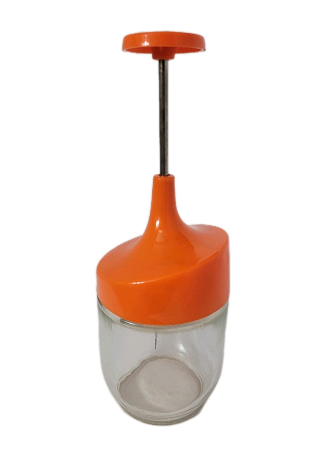 Vintage Gemco Food Nut Chopper Stainless Steel Blades Retro Orange USA Excellent