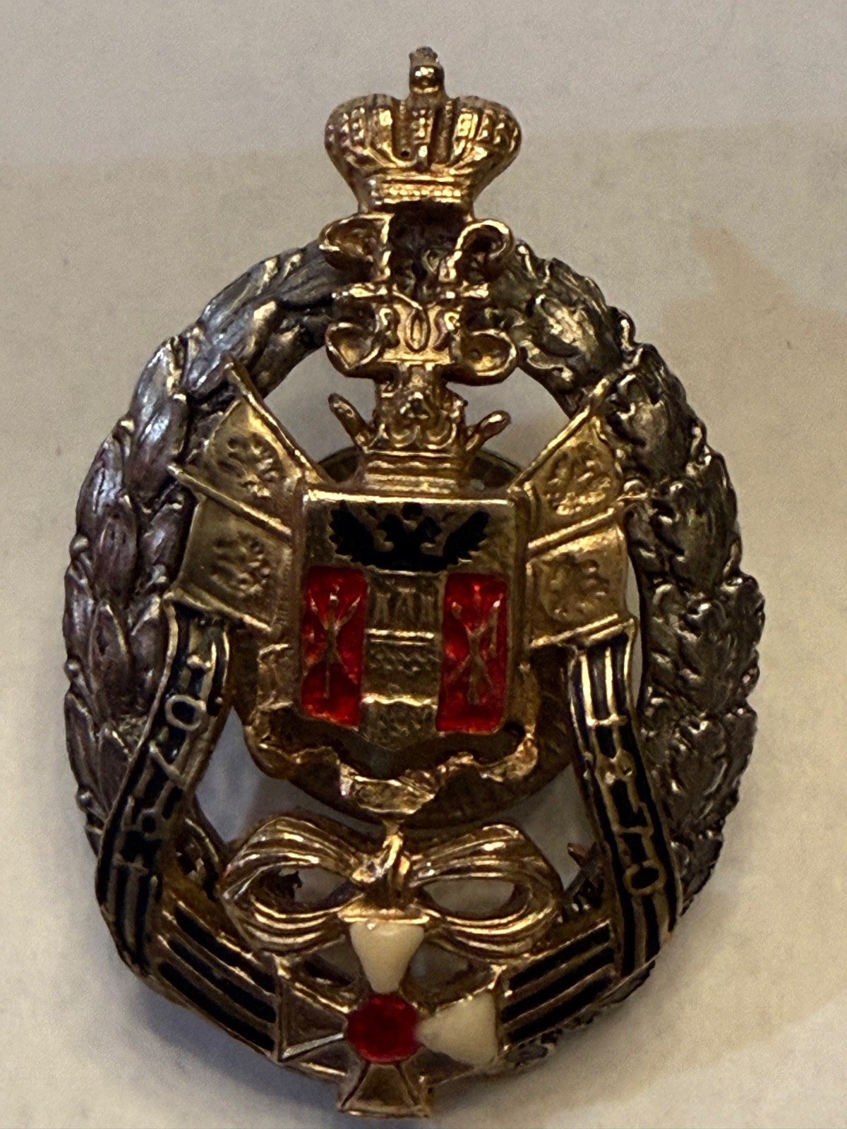 Russian Imperial silver officer's regimental badge of the Don Cossack Army