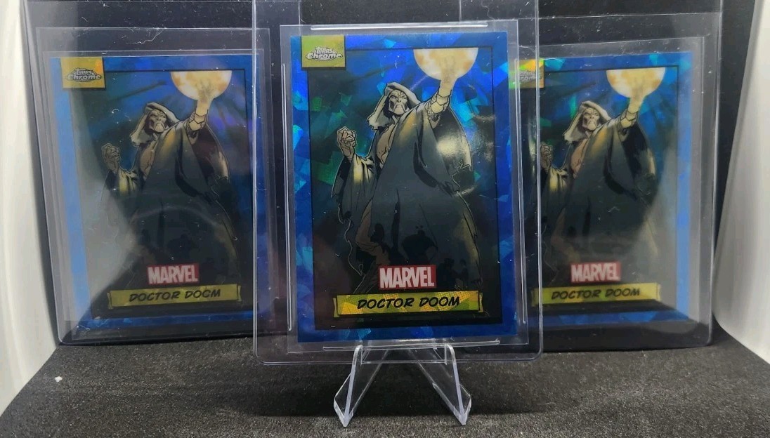 2024 Topps Marvel Chrome Sapphire Doctor DOOM Base Lot (3) Cards #61 2024 Topps Marvel Chrome Sapphire Doctor DOOM Base Lot (3) Cards #61