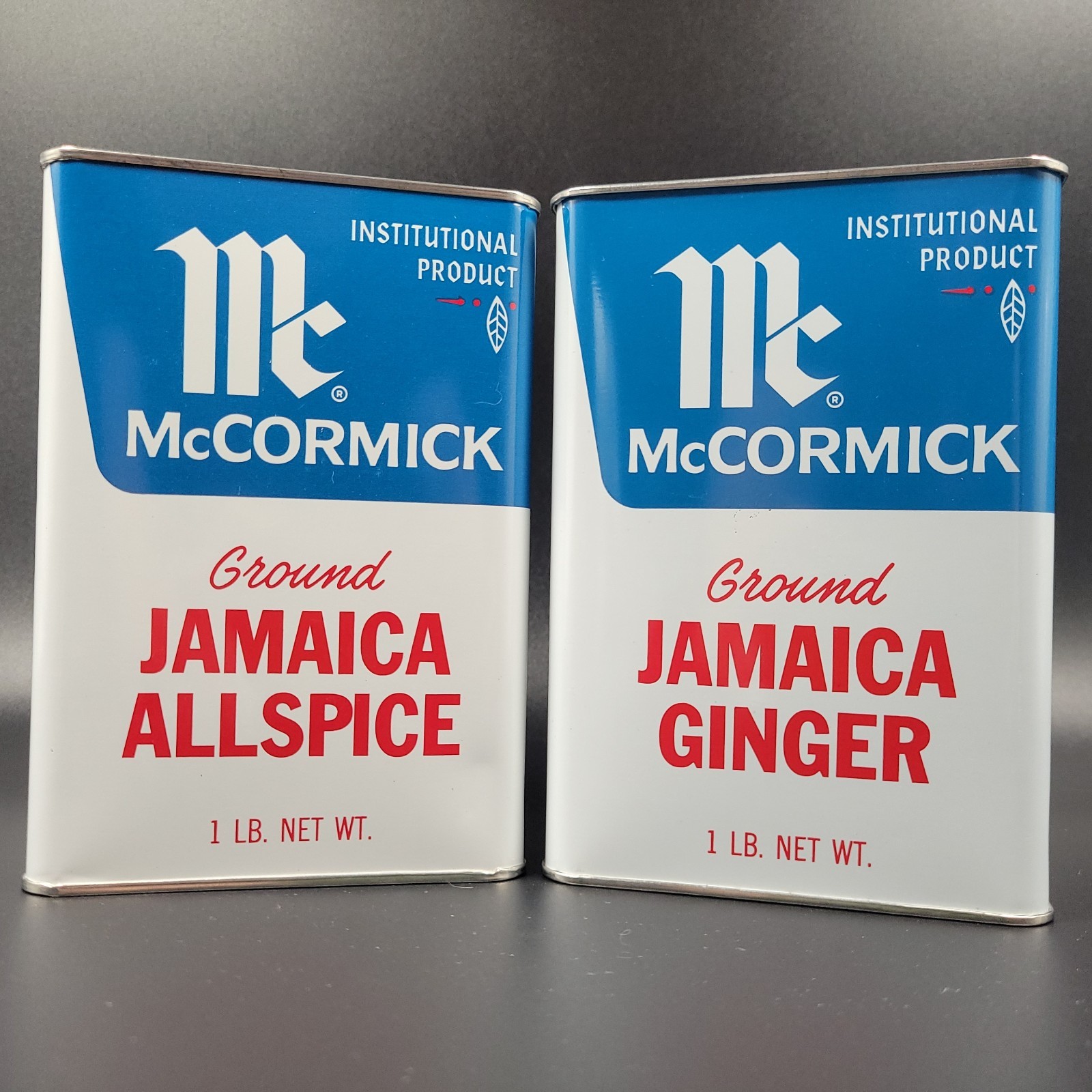 VTG McCormick Ground Jamaica Allspice Ginger Tin 1lb Institutional Product Lot