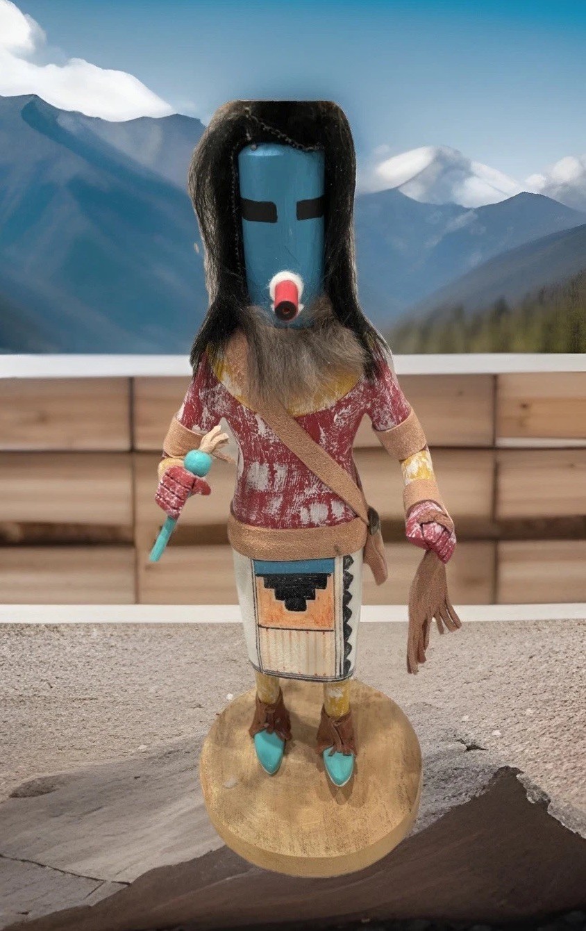 Vintage Hopi Hunter Kachina Doll Hand-Carved & Painted Signed 1970s-1990s 10.5in Vintage Hopi Hunter Kachina Doll Hand-Carved & Painted Signed 1970s-1990s 10.5in