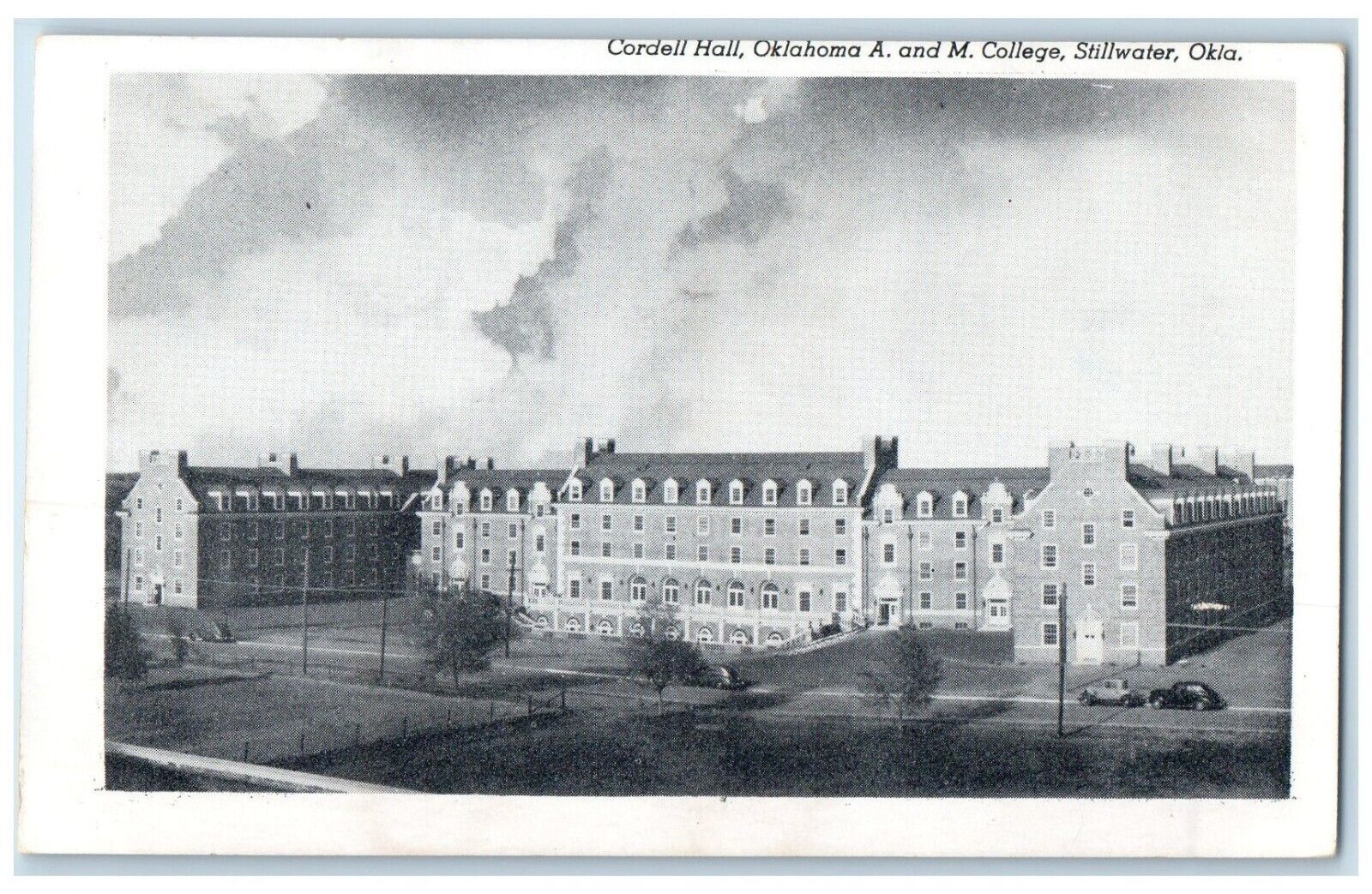 c1910's Cordell Hall Oklahoma A And M College Cars Stillwater Oklahoma Postcard